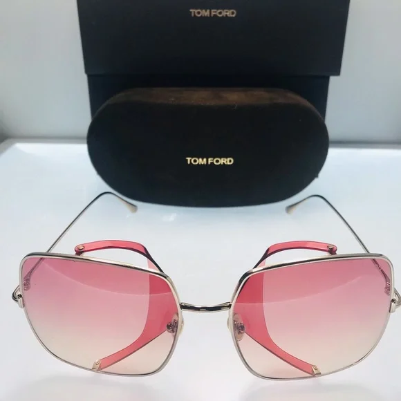 Tom Ford Toby-02 TF901 28T Gld Metal Woman s Side Shield Sunglasses 60mm - Picture 2 of 13